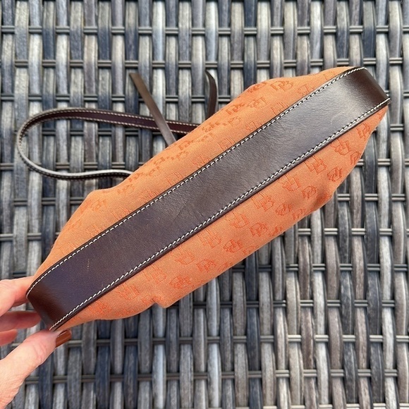 Dooney & Bourke Signature Canvas Handbag w/ Leather Trim - Burnt Orange & Brown - Picture 9 of 16